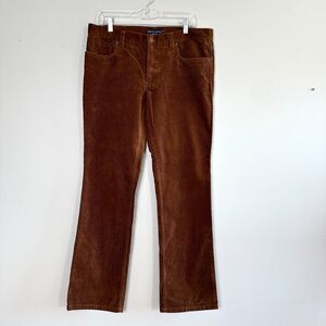 Ralph Lauren Corduroy Pants Straight Leg Womens 14 Brown Cotton Boho